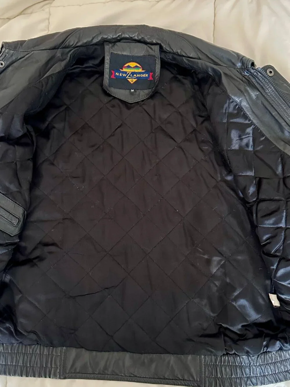 Vintage 80s Genuine Leather Bomber Jacket in Distressed Black